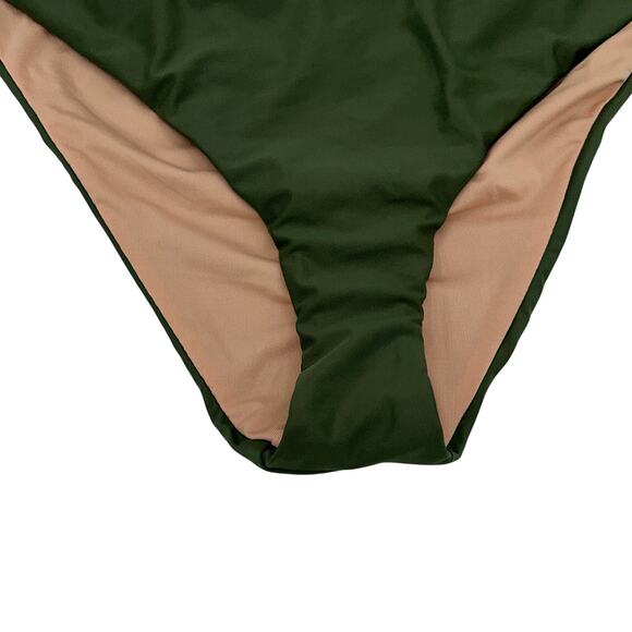 New J. Crew Green Curved Waist Cheeky Bikini Swim Bathing Suit Bottom Size 2X - Picture 5 of 9